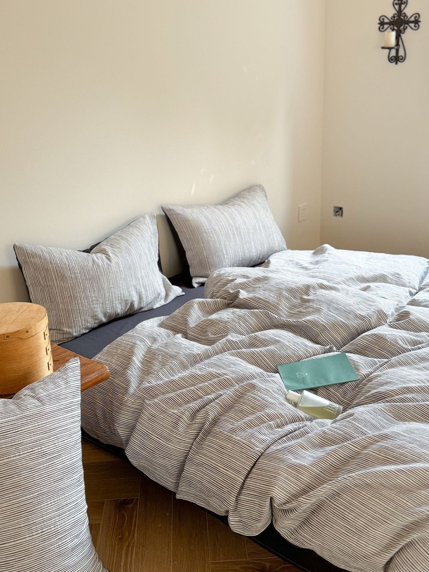  - Ever Lasting - Emma Duo Striped Jacquard Bedding Set / Pink - Bedding Set - Ever Lasting