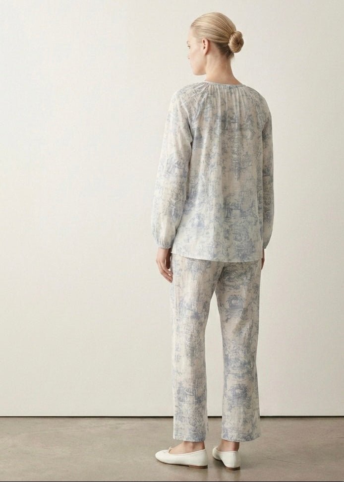  - Ever Lasting - Esma Long - Sleeve Gauze Pajama Set / Blue - Pajamas - Ever Lasting