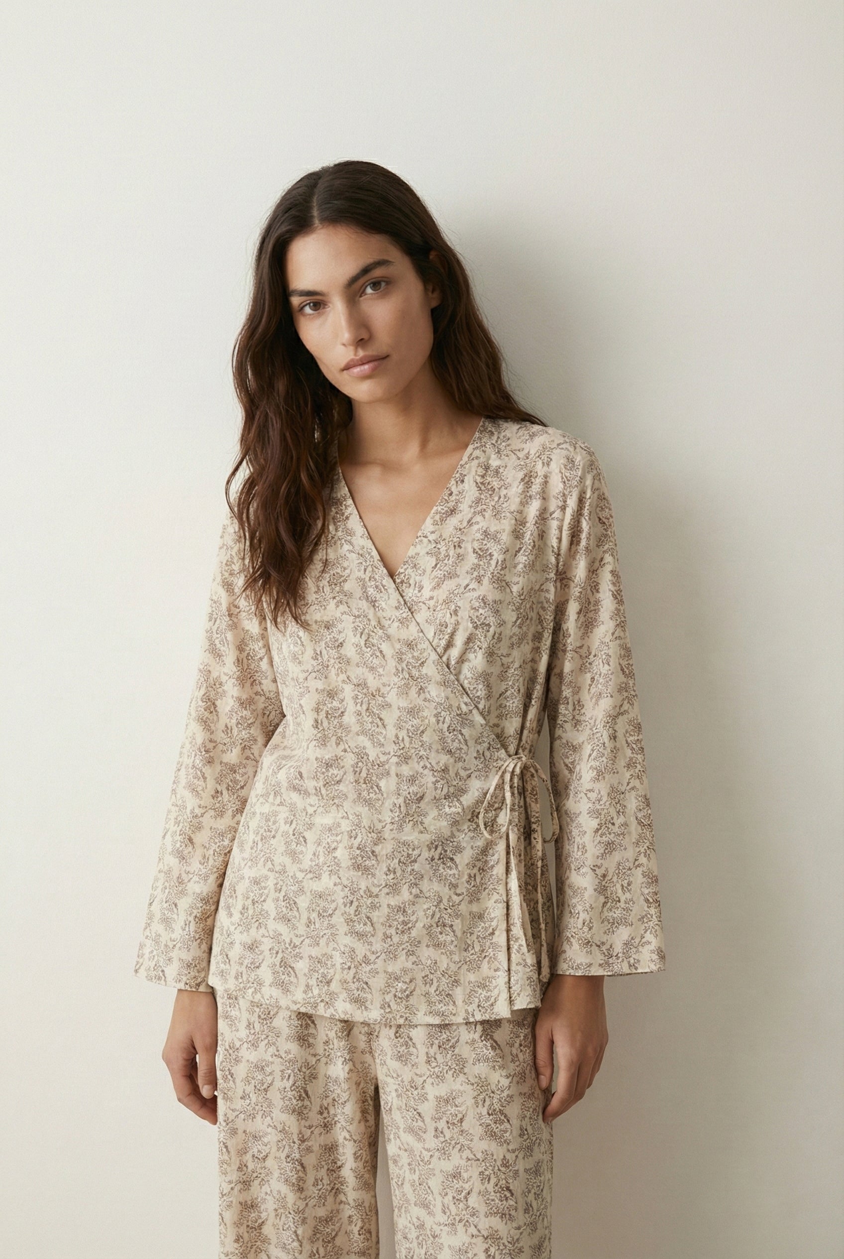  - Ever Lasting - Esme Cotton Yarn Pajama Set / Cream - Pajamas - Ever Lasting
