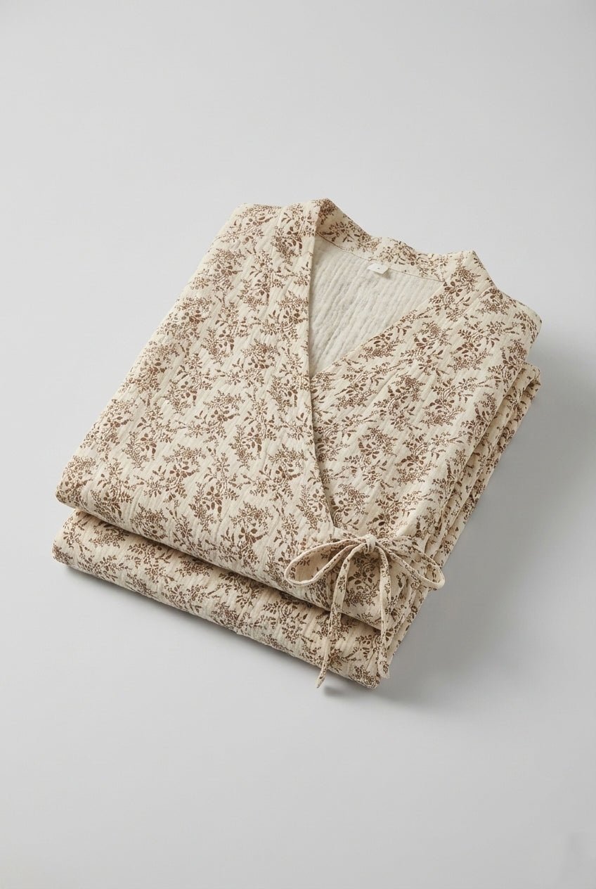  - Ever Lasting - Esme Cotton Yarn Pajama Set / Cream - Pajamas - Ever Lasting