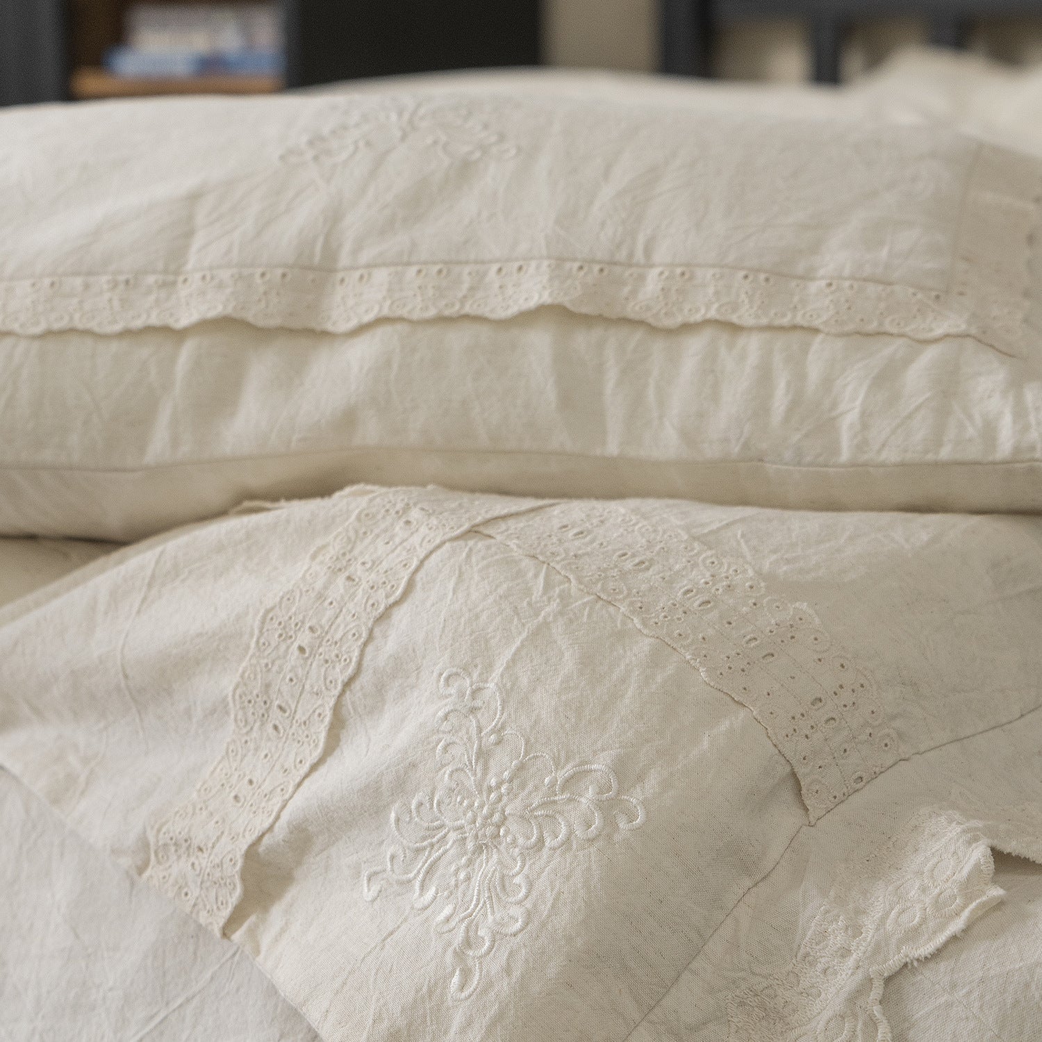  - Ever Lasting - Esme French Linen Cotton Embroidered Floral Bedding Bundle - Bedding Bundle - Ever Lasting