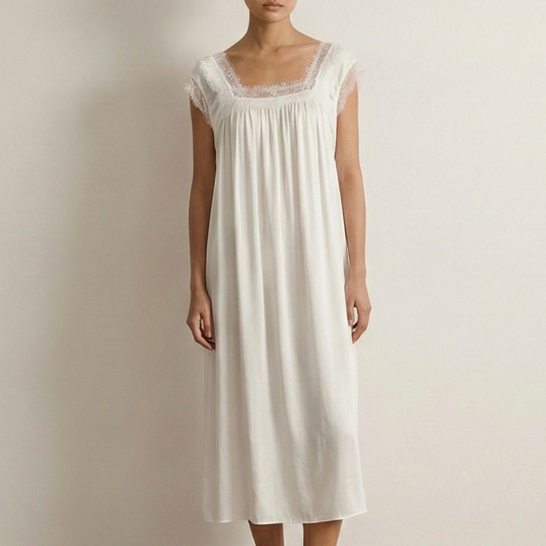  - Ever Lasting - Estelle Lace Pajama Set / White - Pajamas - Ever Lasting