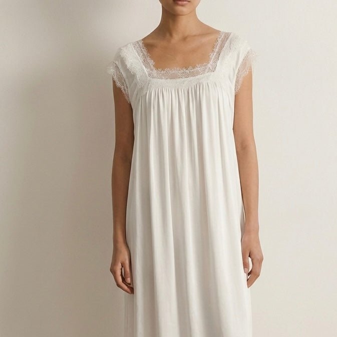  - Ever Lasting - Estelle Lace Pajama Set / White - Pajamas - Ever Lasting