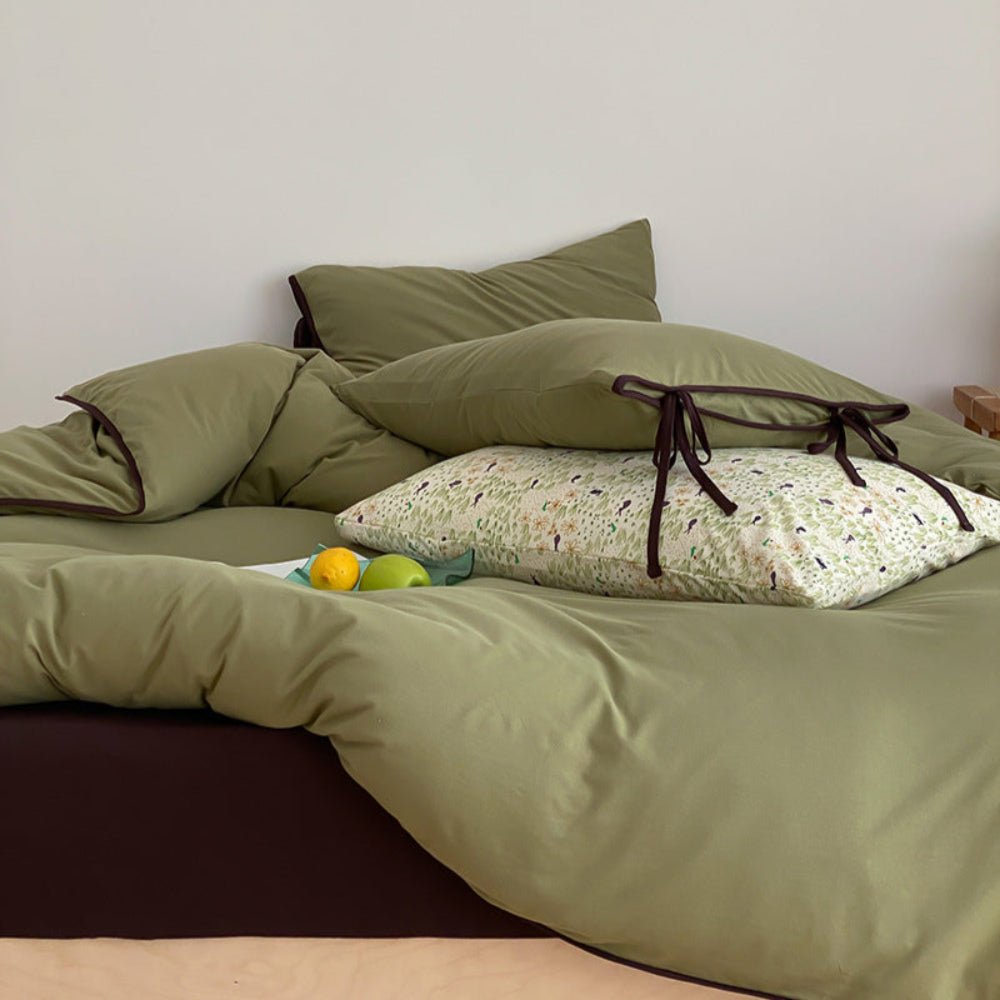 Evangeline Pastel Bow Tie Twill Bedding Set / Blue - Ever Lasting