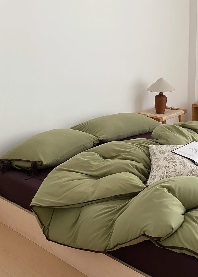 Evangeline Pastel Bow Tie Twill Bedding Set / Blue - Ever Lasting