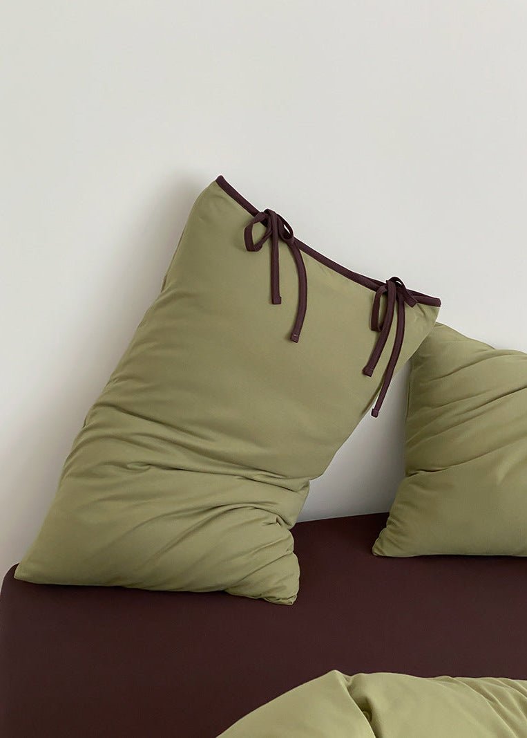 Evangeline Pastel Bow Tie Twill Bedding Set / Blue - Ever Lasting