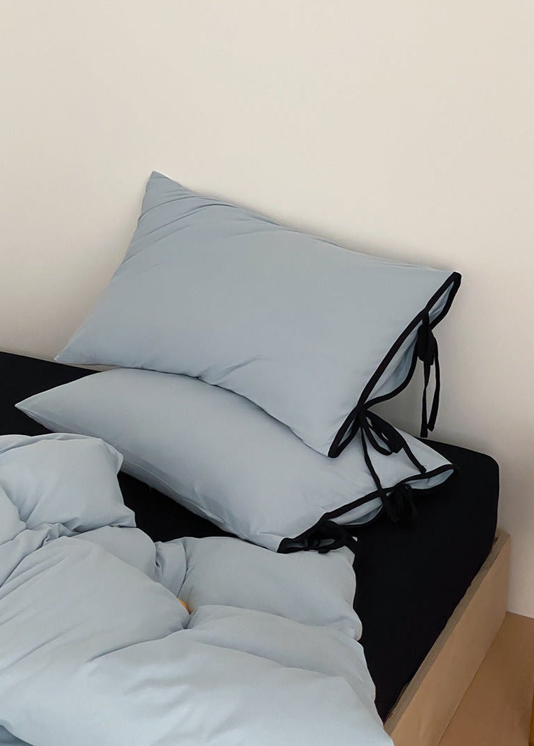 Evangeline Pastel Bow Tie Twill Bedding Set / Blue - Ever Lasting