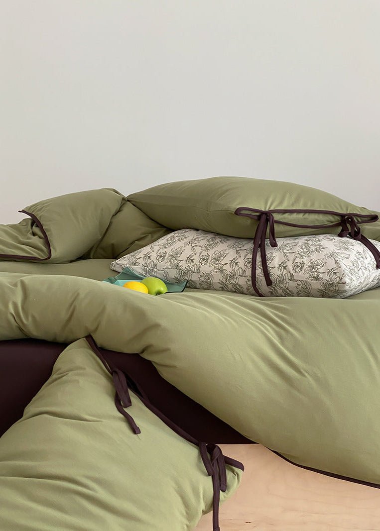 Evangeline Pastel Bow Tie Twill Bedding Set / Blue - Ever Lasting