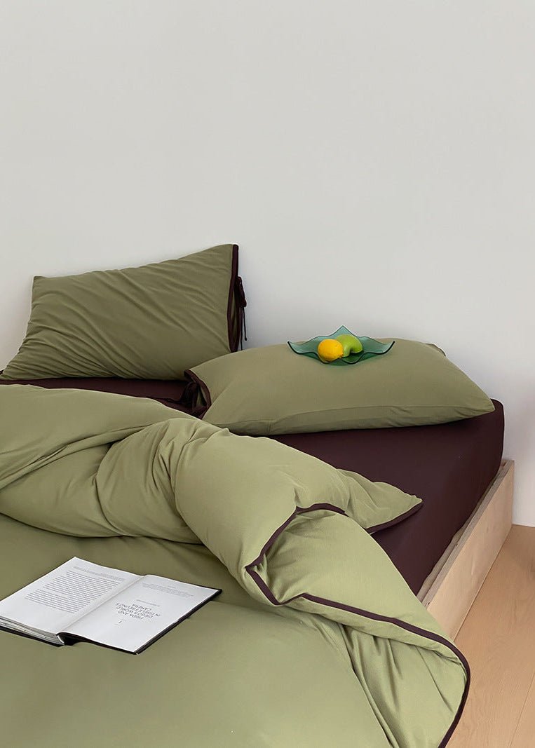 Evangeline Pastel Bow Tie Twill Bedding Set / Blue - Ever Lasting