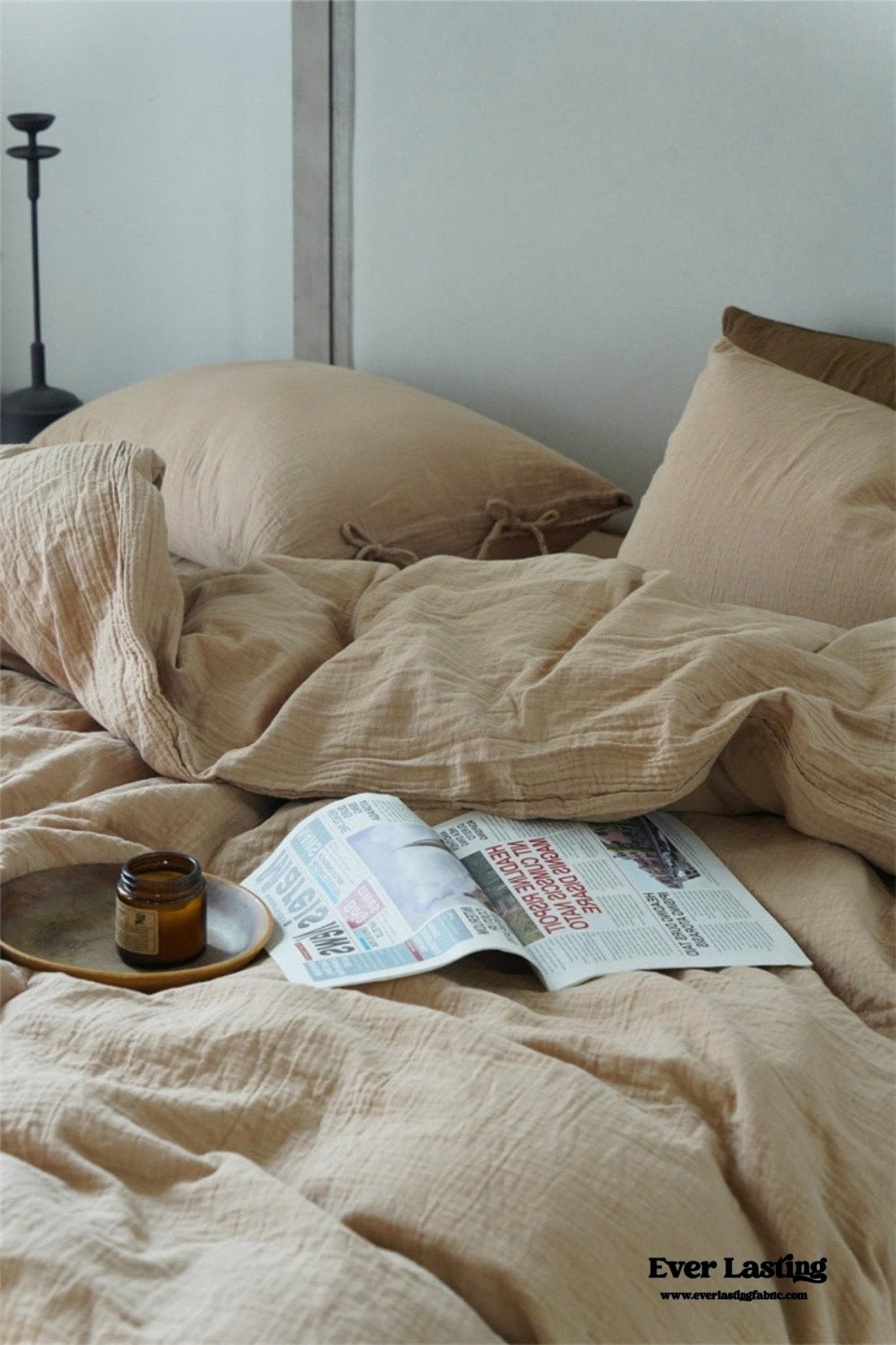 Evelyn Retro Double Gauze Bedding Set / Beige Brown - Ever Lasting