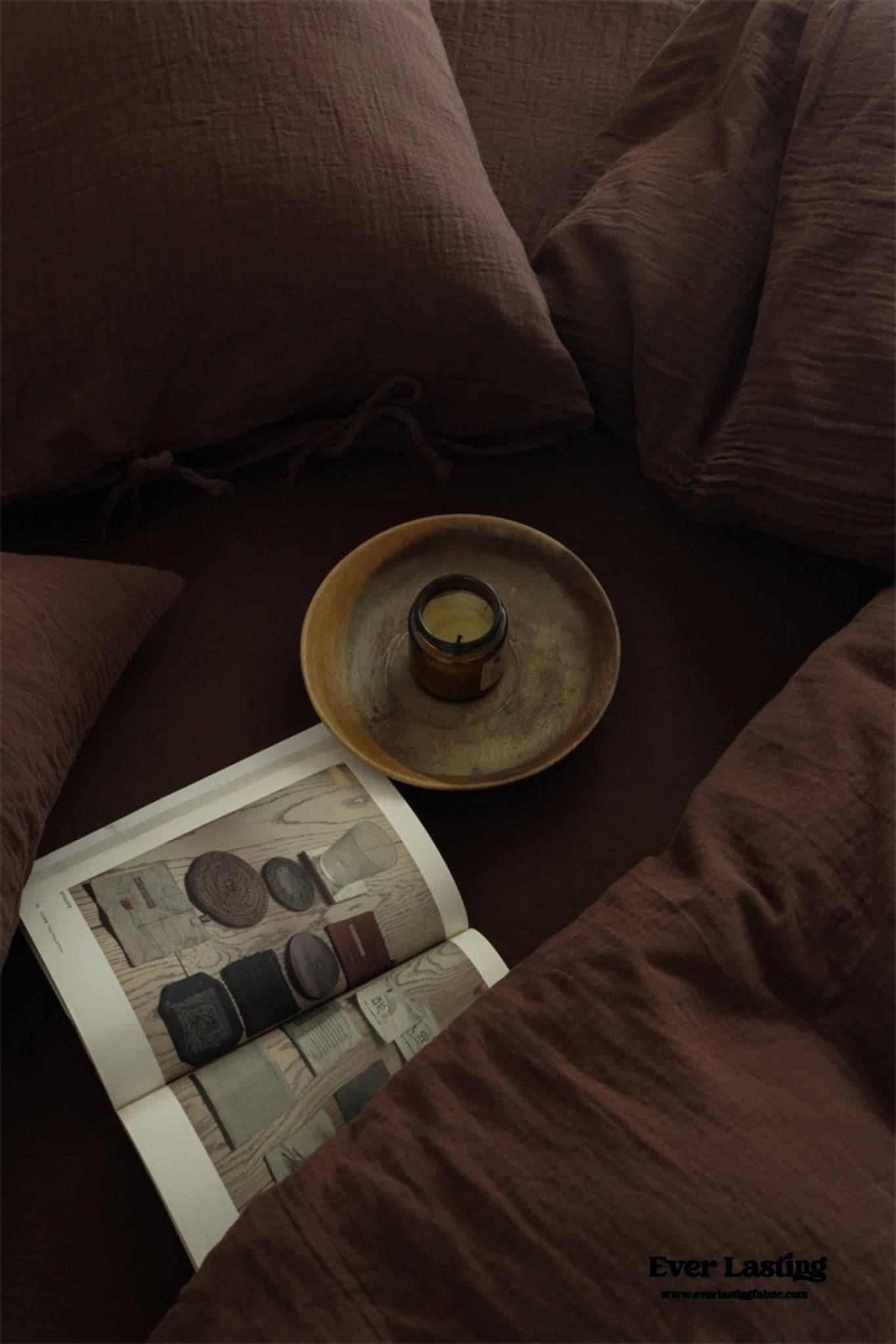 Evelyn Retro Double Gauze Bedding Set / Beige Brown - Ever Lasting