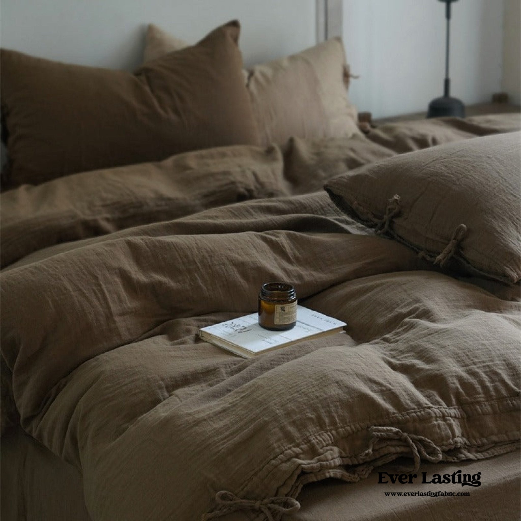 Evelyn Retro Double Gauze Bedding Set / Caramel Brown - Ever Lasting