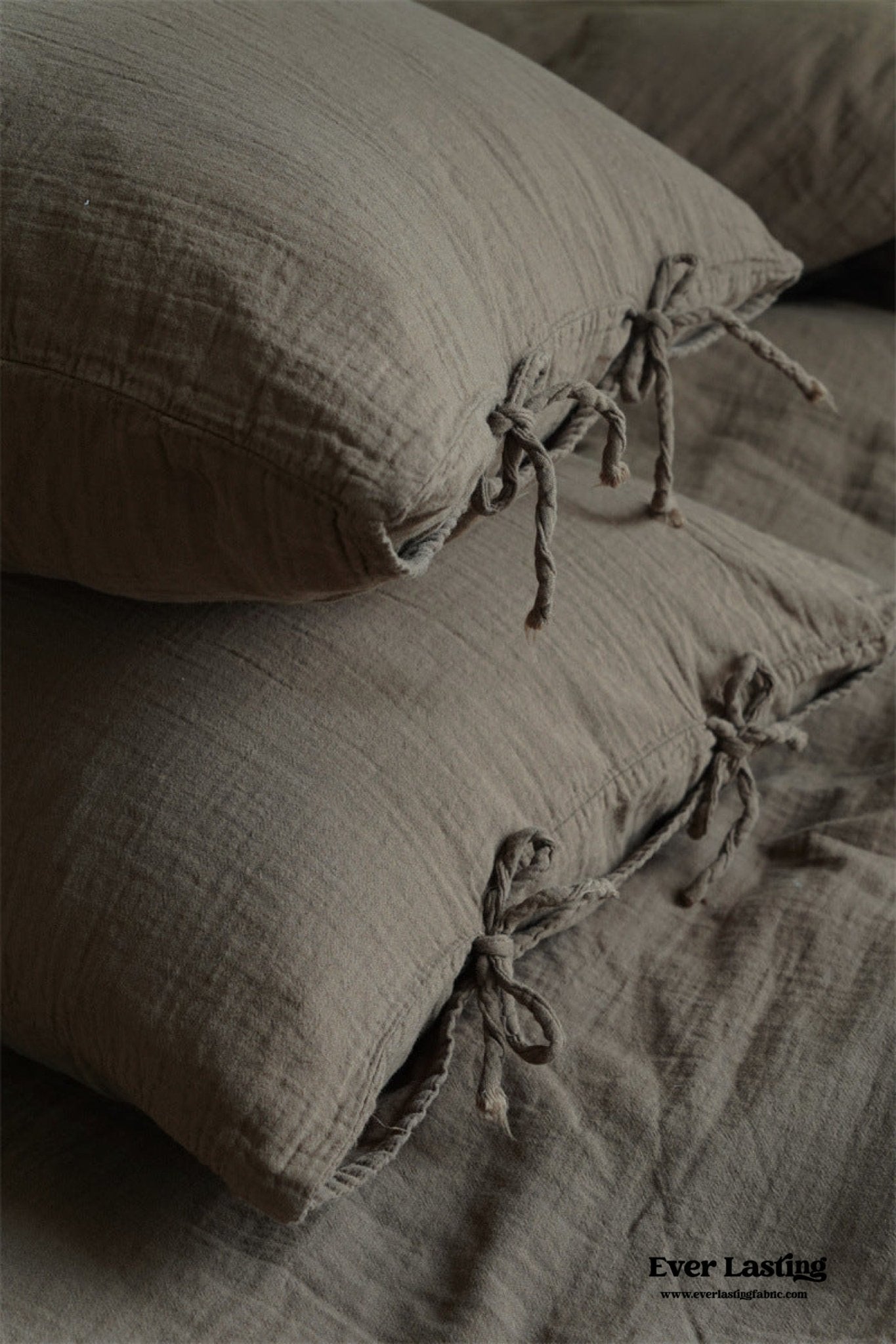 Evelyn Retro Double Gauze Bedding Set / Caramel Brown - Ever Lasting