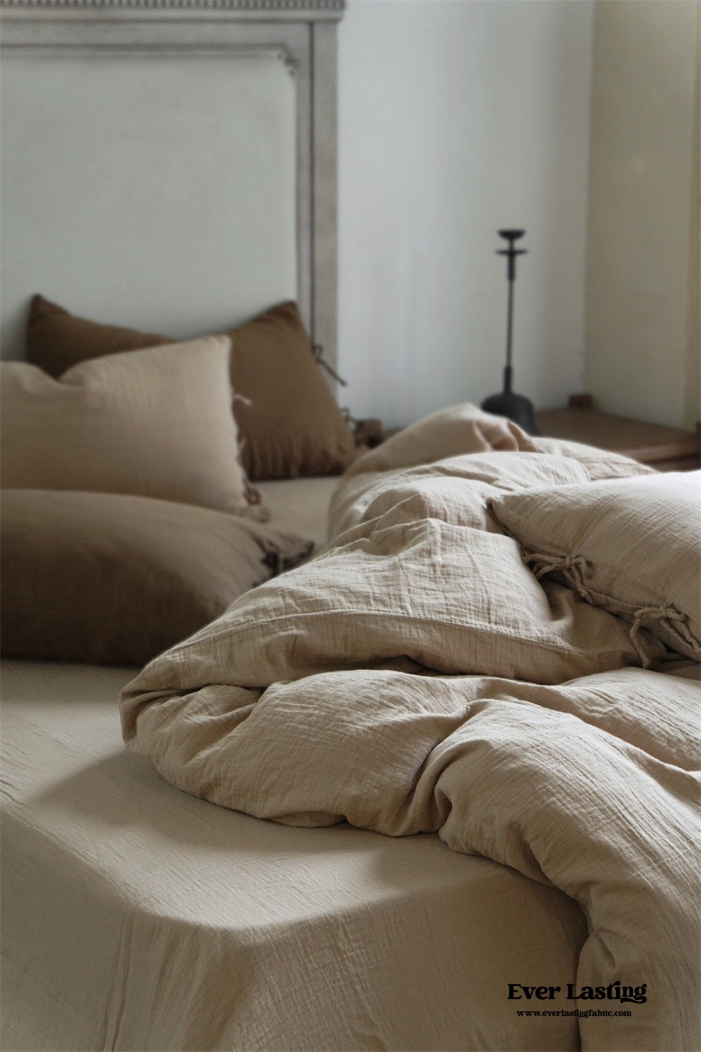 Evelyn Retro Double Gauze Bedding Set / Caramel Brown - Ever Lasting