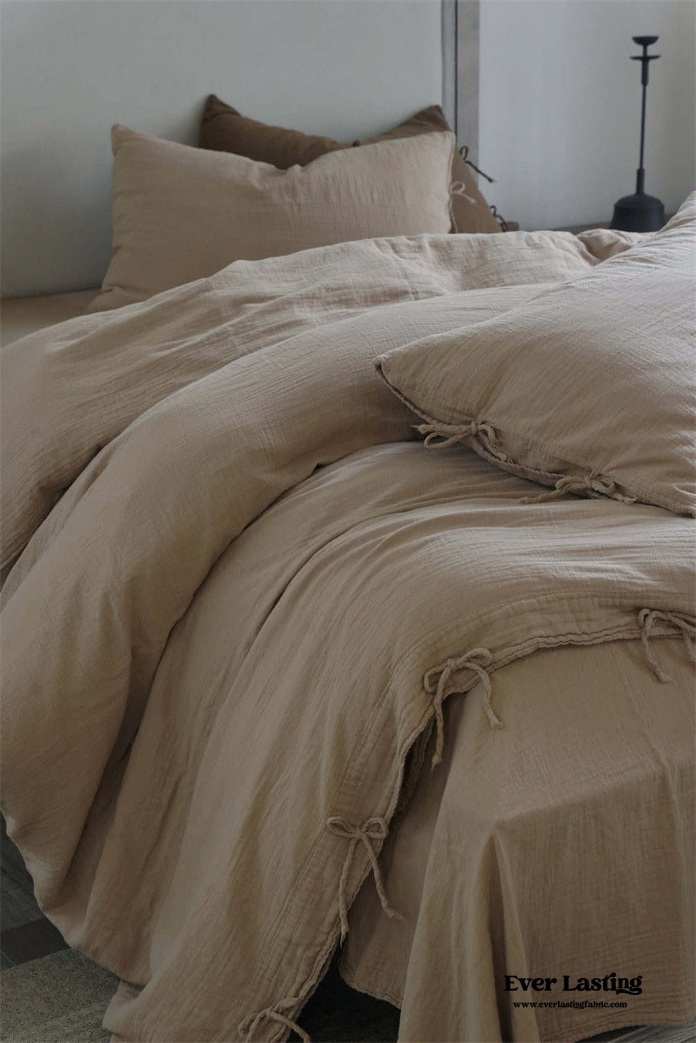 Evelyn Retro Double Gauze Bedding Set / Caramel Brown - Ever Lasting