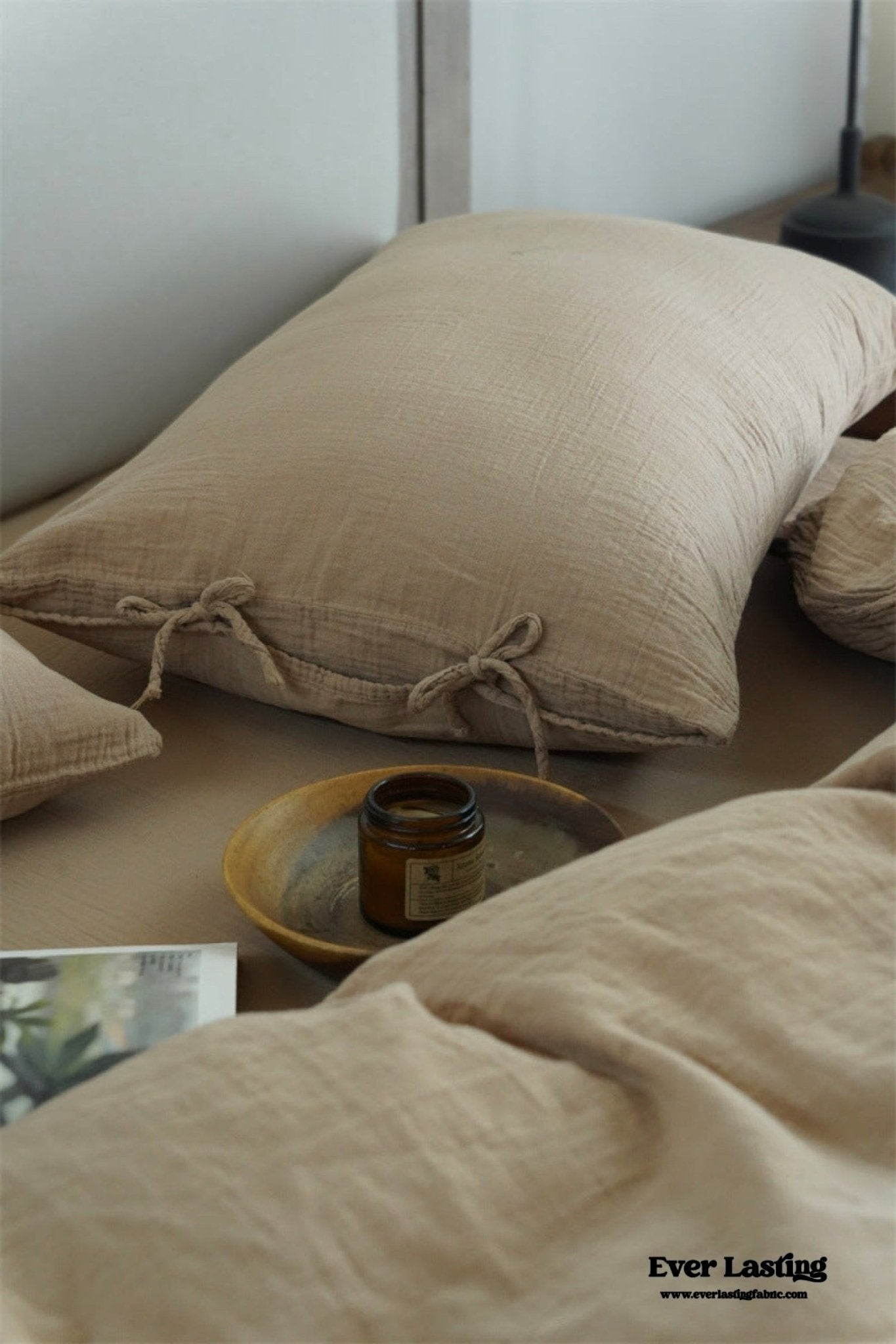 Evelyn Retro Double Gauze Bedding Set / Coffee Brown - Ever Lasting