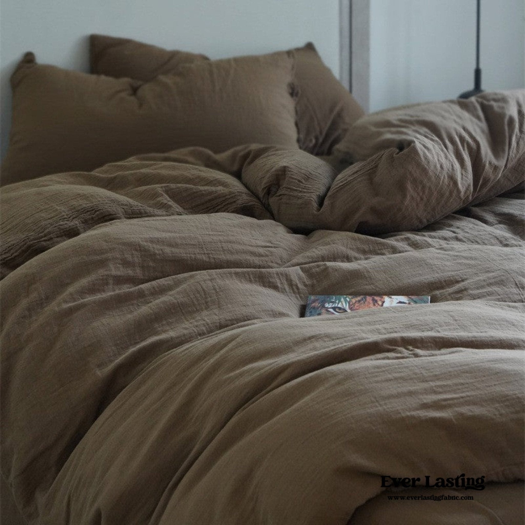 Evelyn Retro Double Gauze Bedding Set / Coffee Brown - Ever Lasting