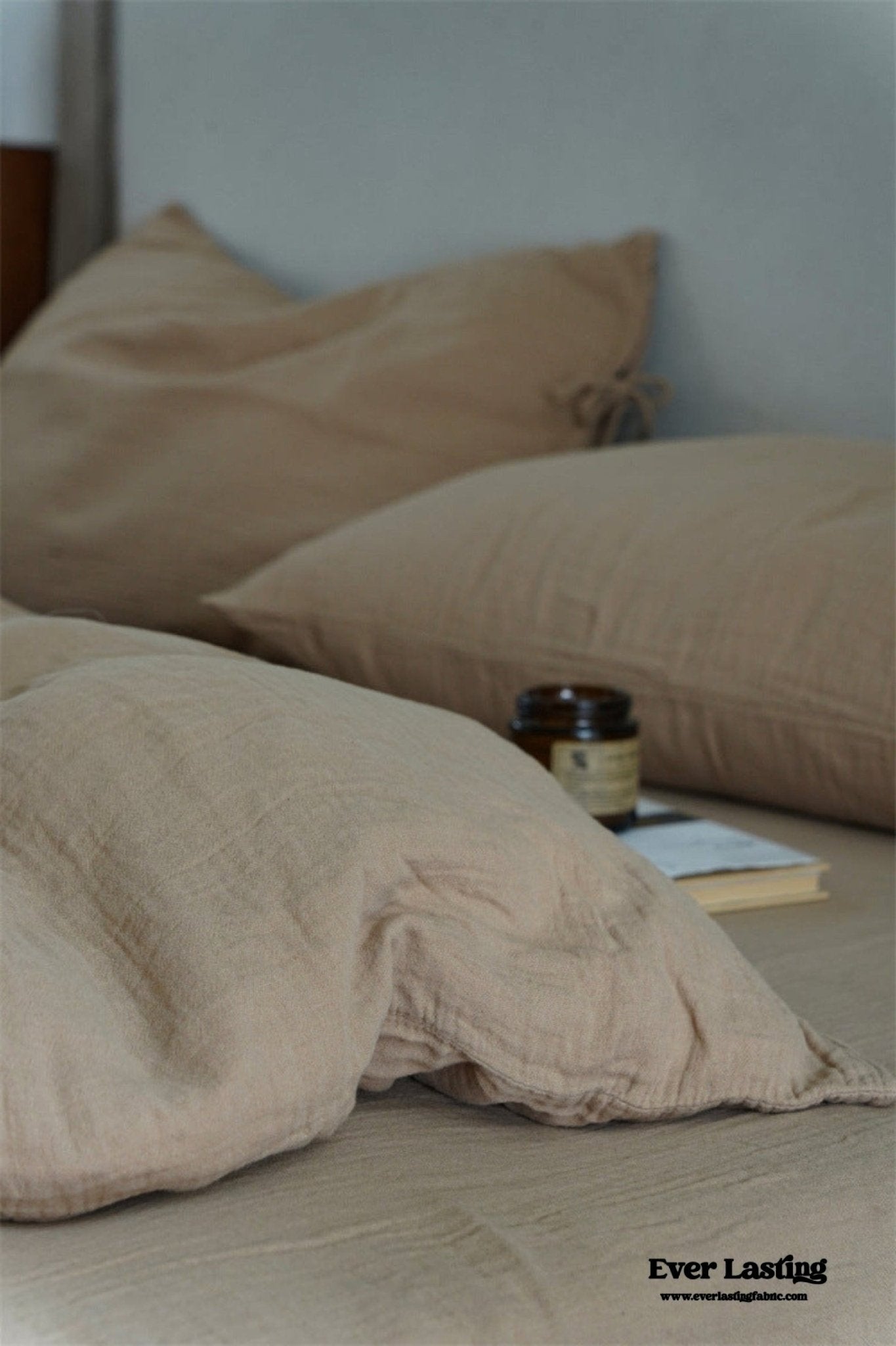 Evelyn Retro Double Gauze Bedding Set / Coffee Brown - Ever Lasting