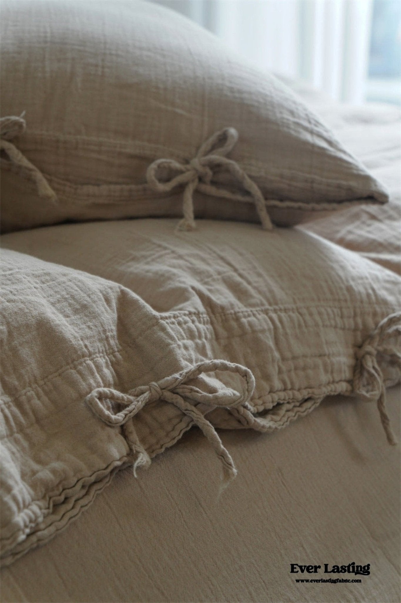 Evelyn Retro Double Gauze Bedding Set / Coffee Brown - Ever Lasting