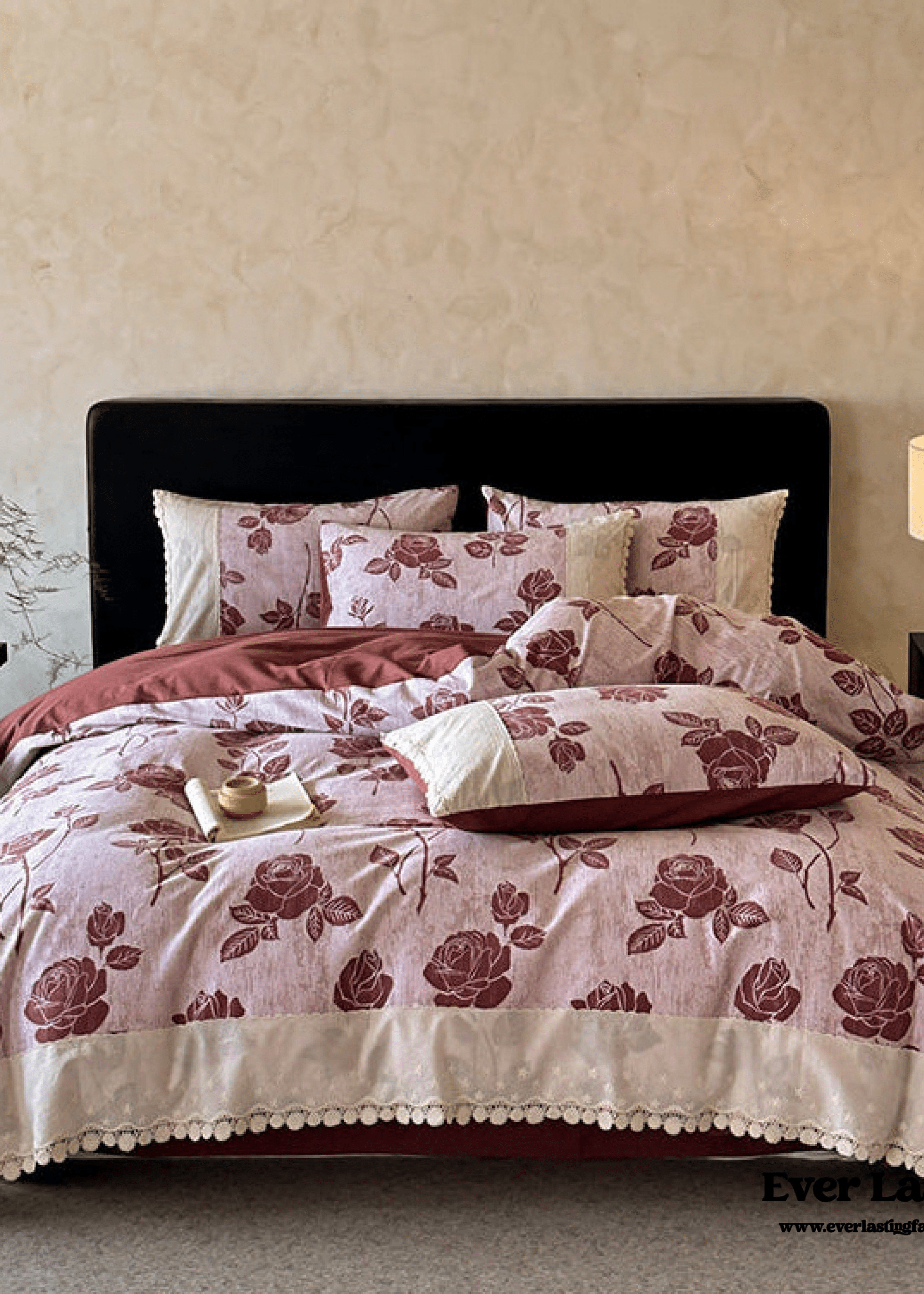  - Ever Lasting - Evie French Floral Lace Bedding Bundle - Bedding Bundle - Ever Lasting