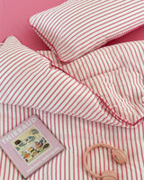 Pepper Candy Stripe Bedding Set / Green + Pink