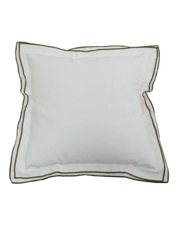 French Minimalist Ruffle Pillow / Khaki