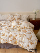 Fall Jersey Knit Floral Bedding Set / Golden Hour