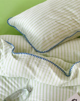 Pepper Candy Stripe Bedding Set / Green + Pink