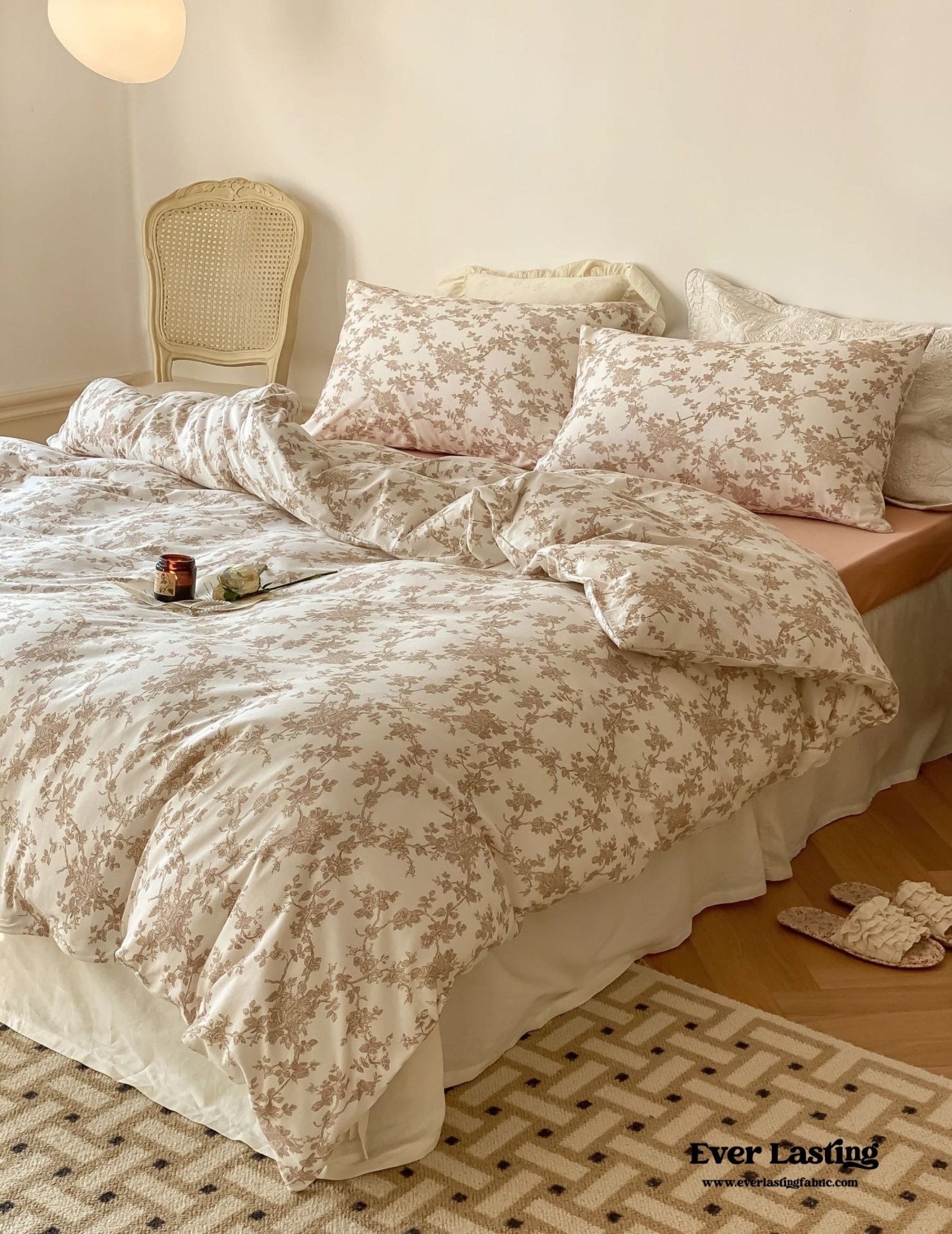 Fleur Elegant Floral Knit Cotton Bedding Bundle - Ever Lasting