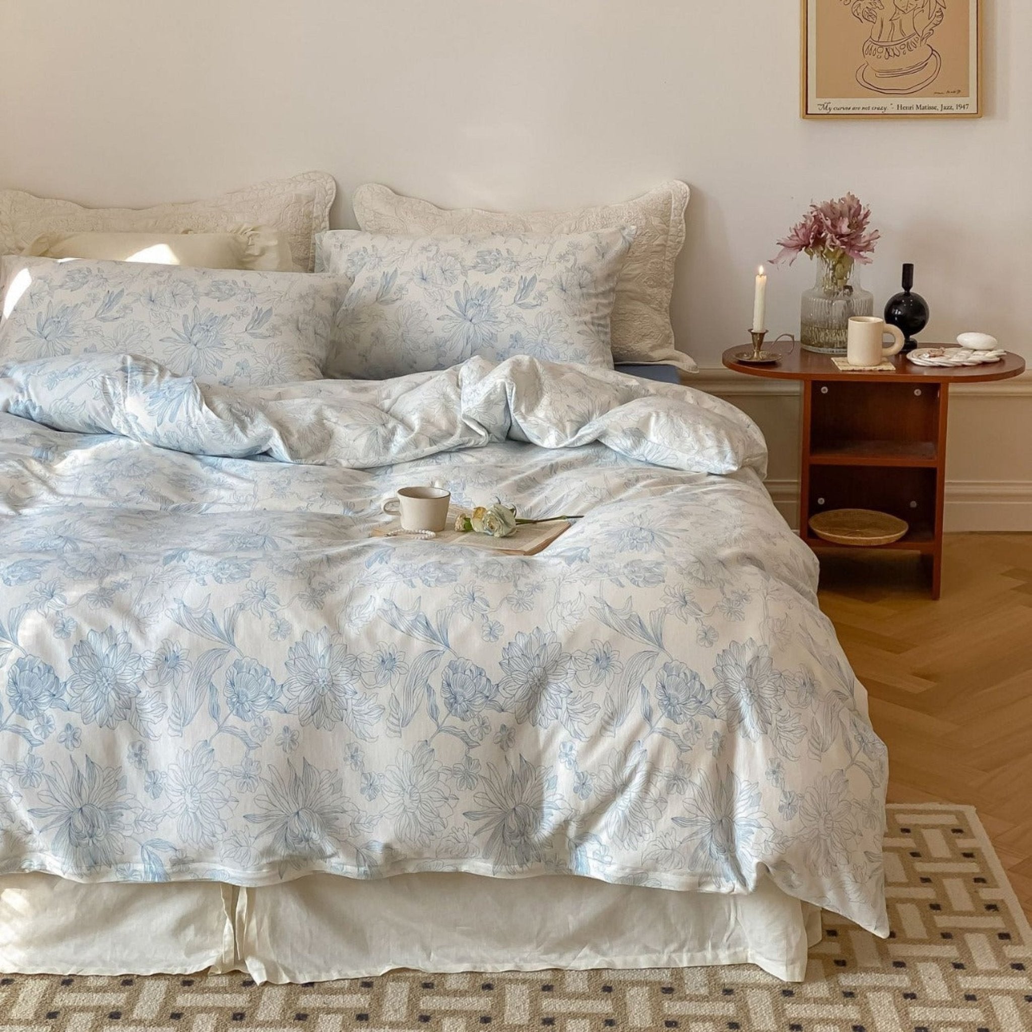 Fleur Elegant Floral Knit Cotton Bedding Bundle - Ever Lasting