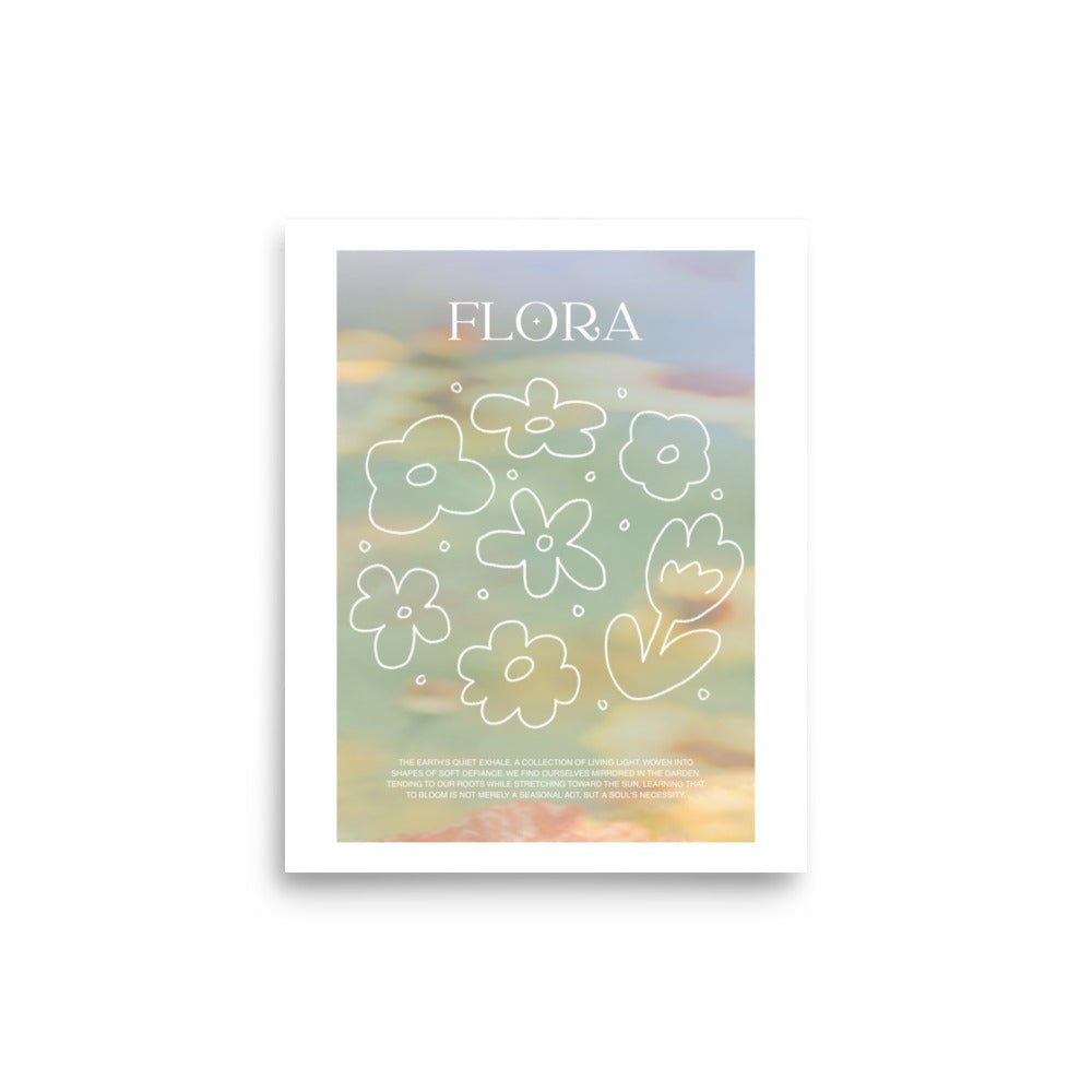 -Ever Lasting - Flora - Whimsical Botanical Illustration Wall Art with Soft Pastel Sky - Ever Lasting