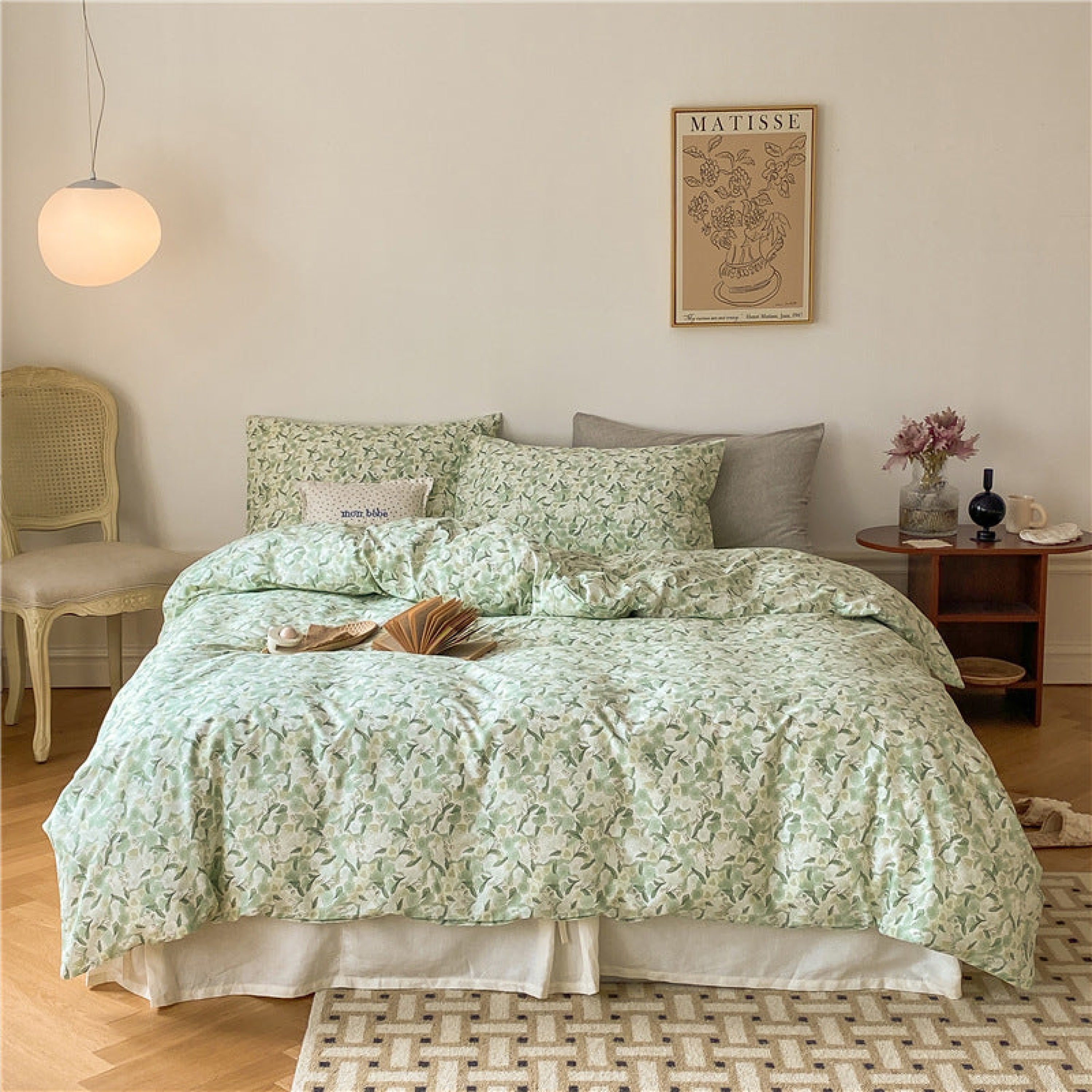 Floral Bedding Set / Green