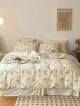Floral Bedding Set / Yellow Small Flat