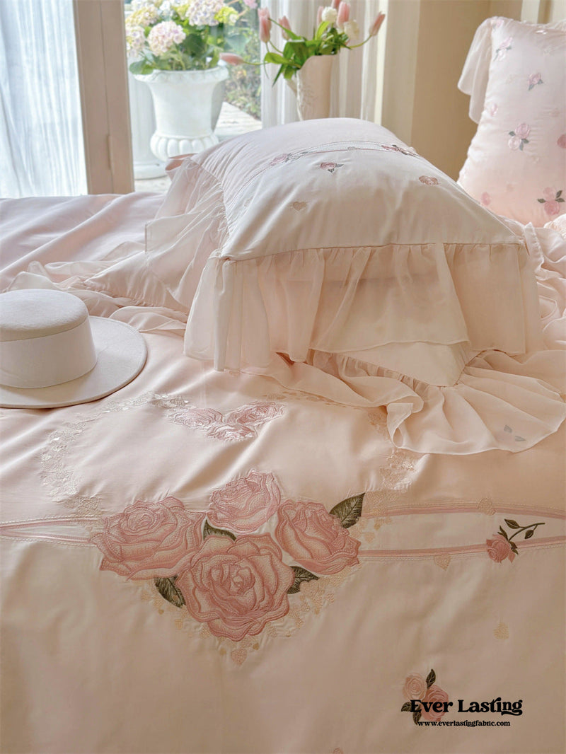 Floral Embroidered Ruffle Bedding Bundle