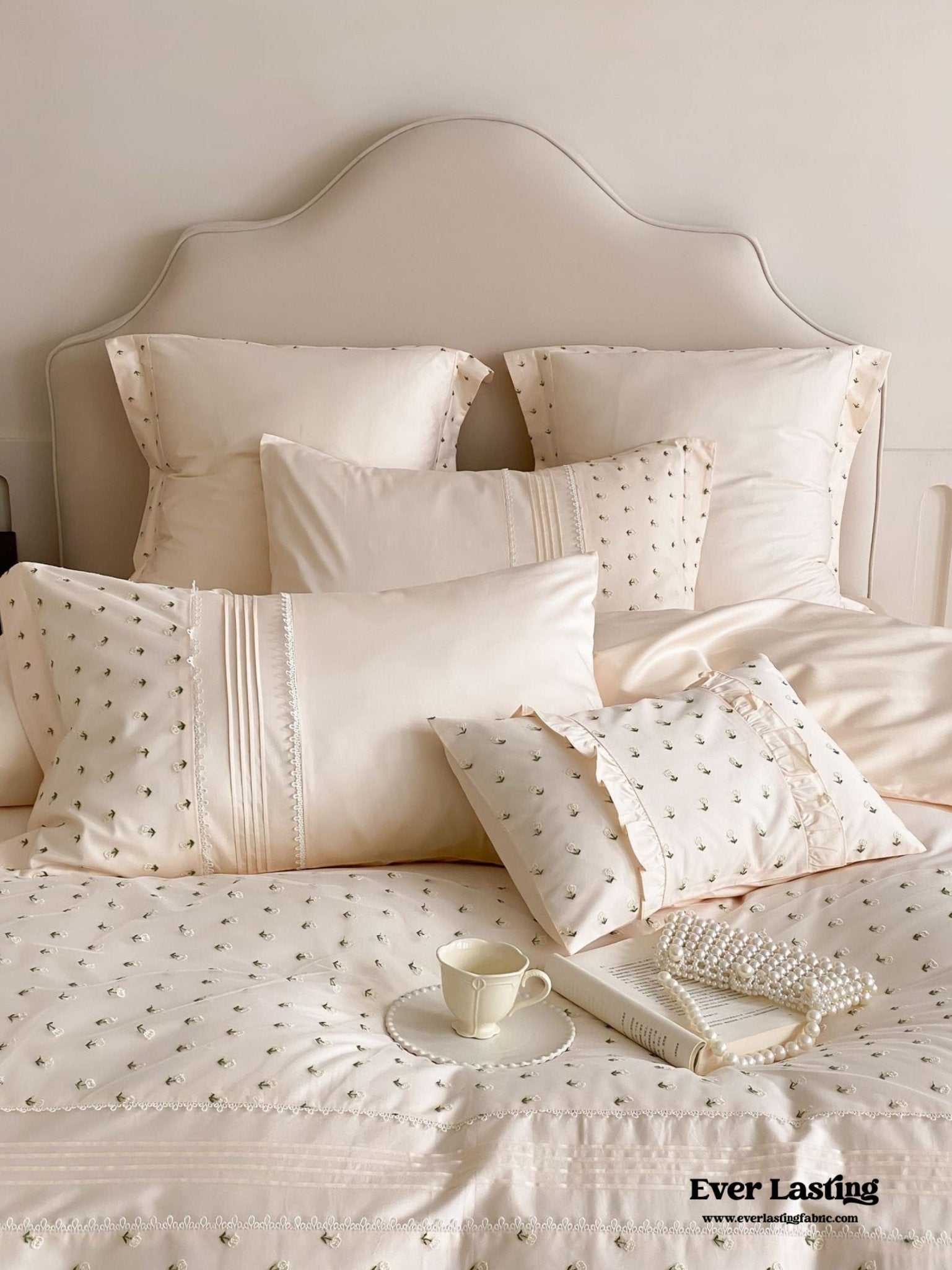 Floral Hand Embroidered Bedding Set - Ever Lasting