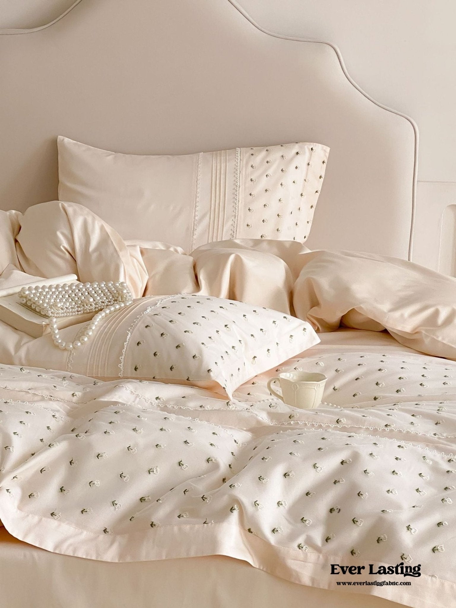 Floral Hand Embroidered Bedding Set - Ever Lasting