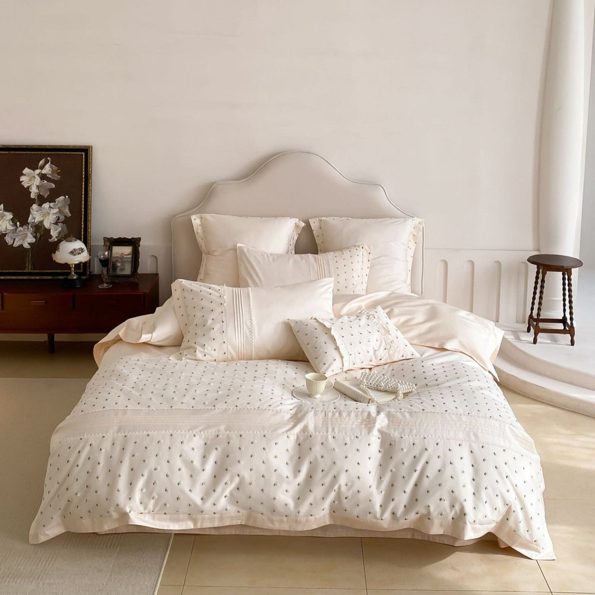 Floral Hand Embroidered Bedding Set - Ever Lasting