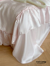 Floral Jacquard Tencel Blanket Set / Pink