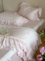 Floral Jacquard Tencel Blanket Set / Pink