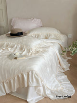 Floral Jacquard Tencel Blanket Set / Pink