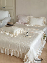 Floral Jacquard Tencel Blanket Set / Pink