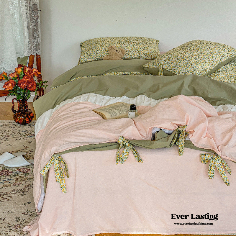 Floral Patchwork Bedding Set / Orange