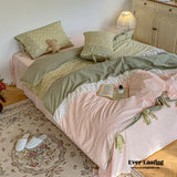 Floral Patchwork Bedding Set / Pink
