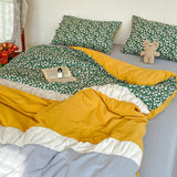 Floral Patchwork Bedding Set / Orange Green Small Fitted