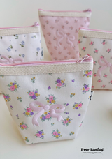 Floral Ribbon Bow Makeup Bag