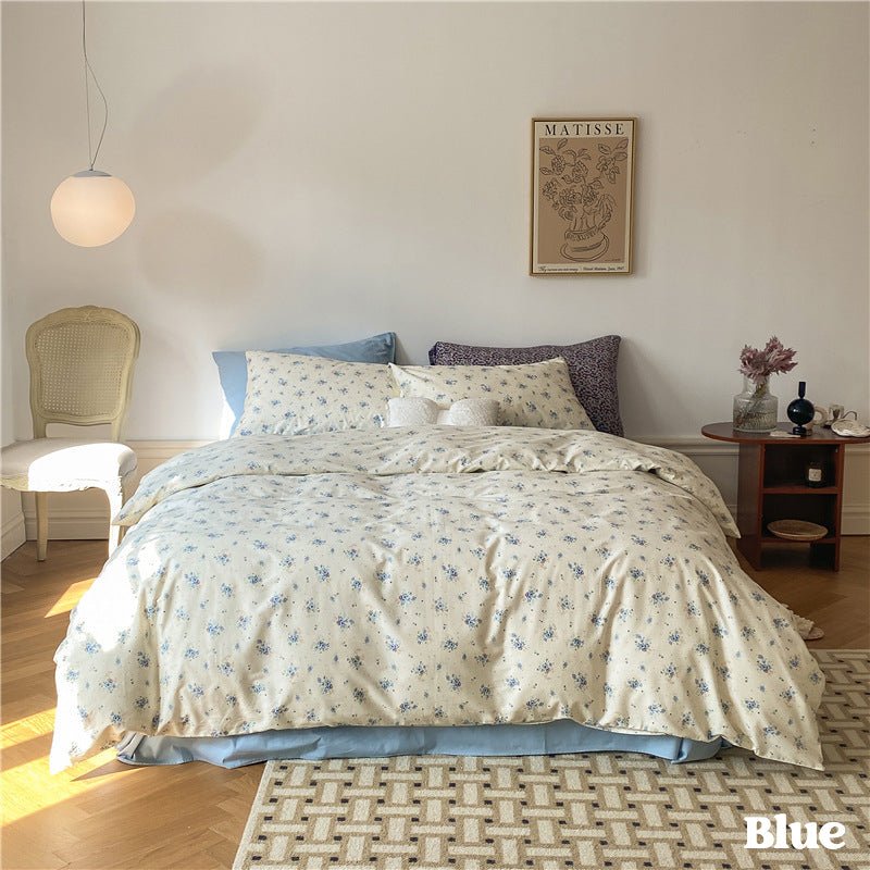  - Ever Lasting - Floral Small Room Bedding Set / Blue - Bedding Set - Ever Lasting