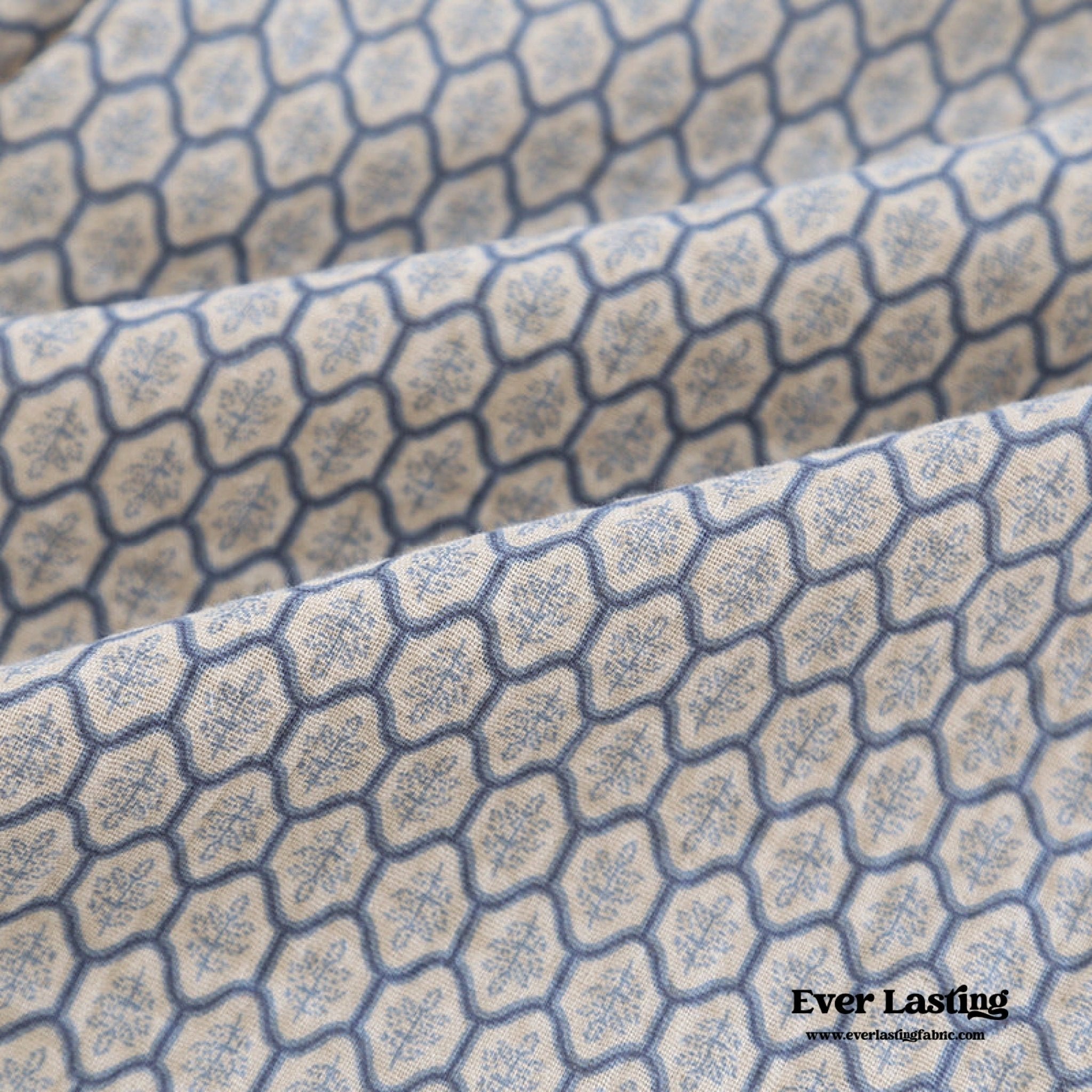  - Ever Lasting - Floral V Tank and Long Pants with Cardigan Cotton Pajama Set / Blue - Pajamas - Ever Lasting