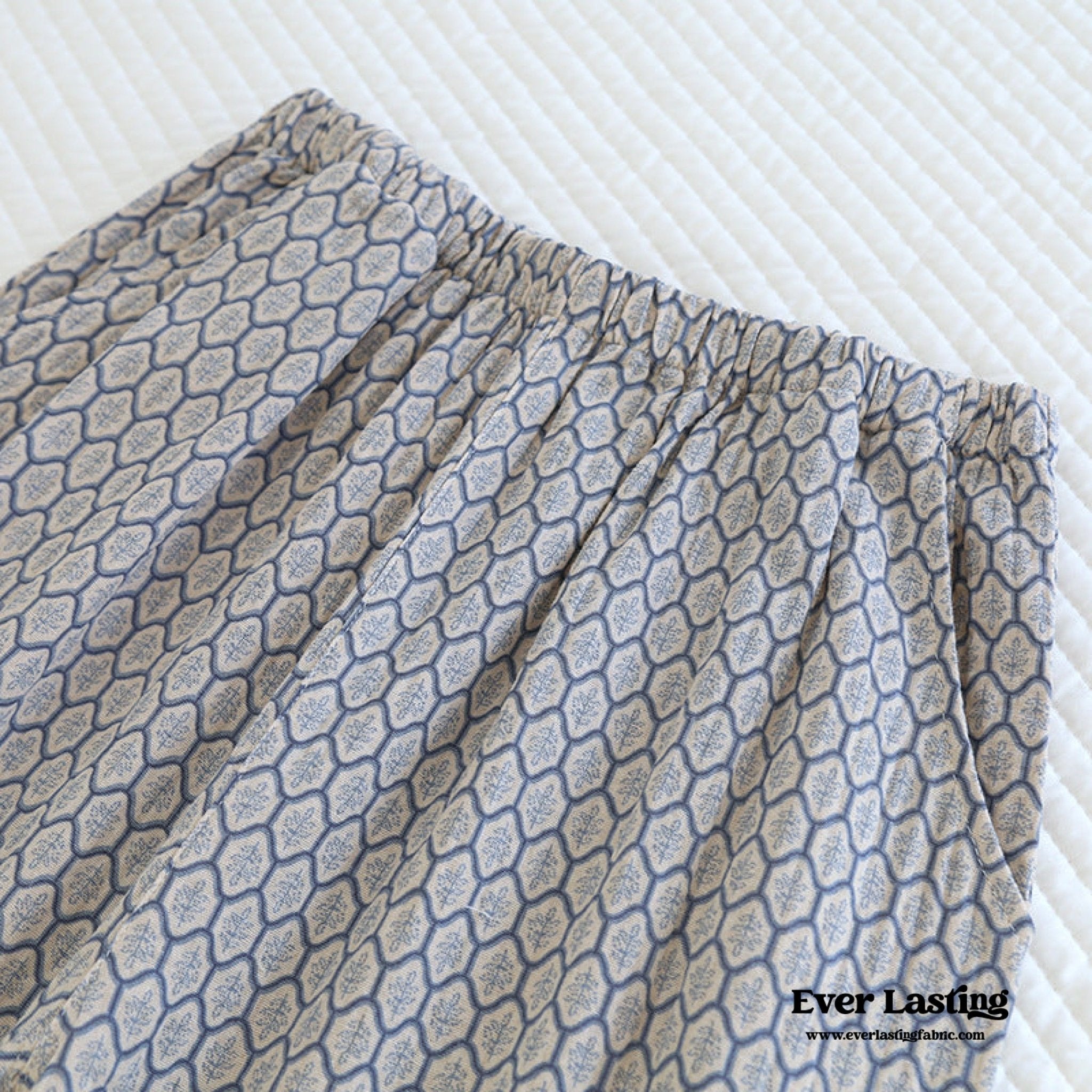  - Ever Lasting - Floral V Tank and Long Pants with Cardigan Cotton Pajama Set / Blue - Pajamas - Ever Lasting