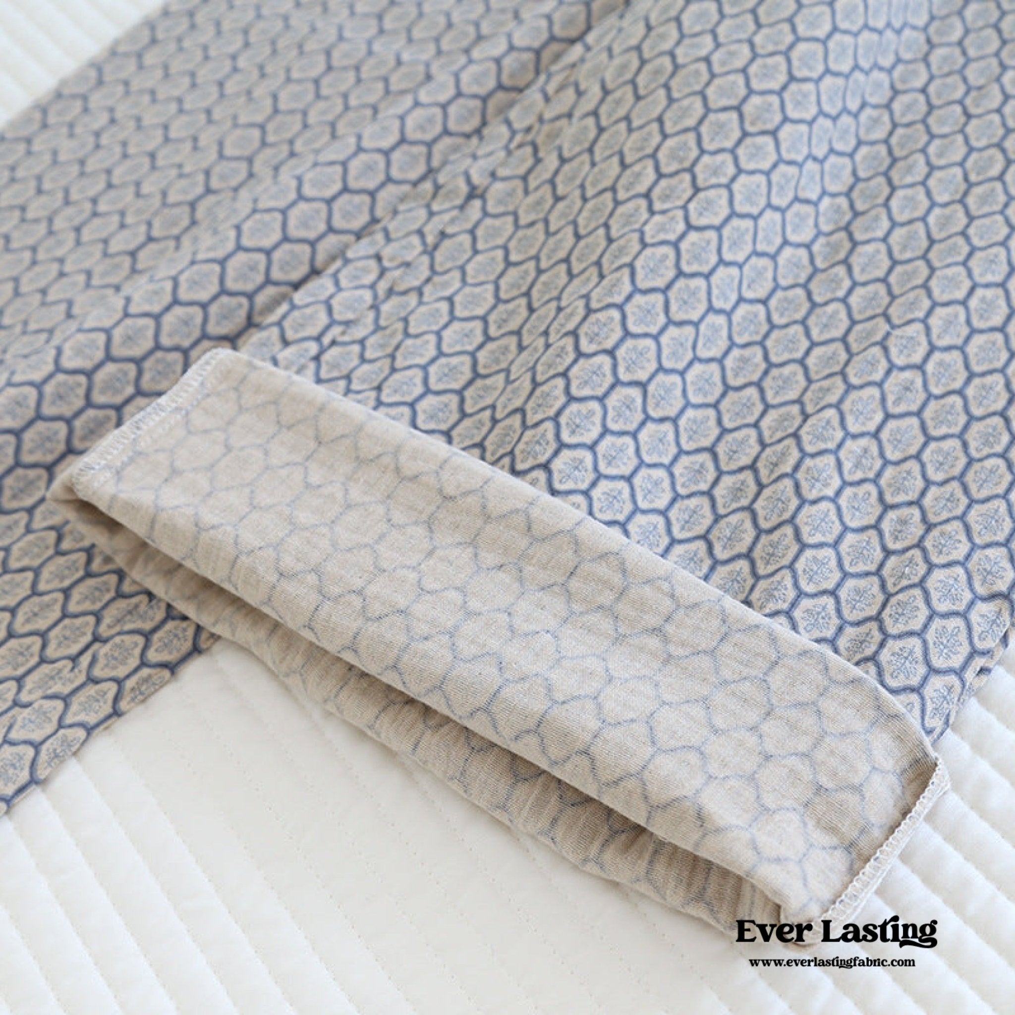  - Ever Lasting - Floral V Tank and Long Pants with Cardigan Cotton Pajama Set / Blue - Pajamas - Ever Lasting