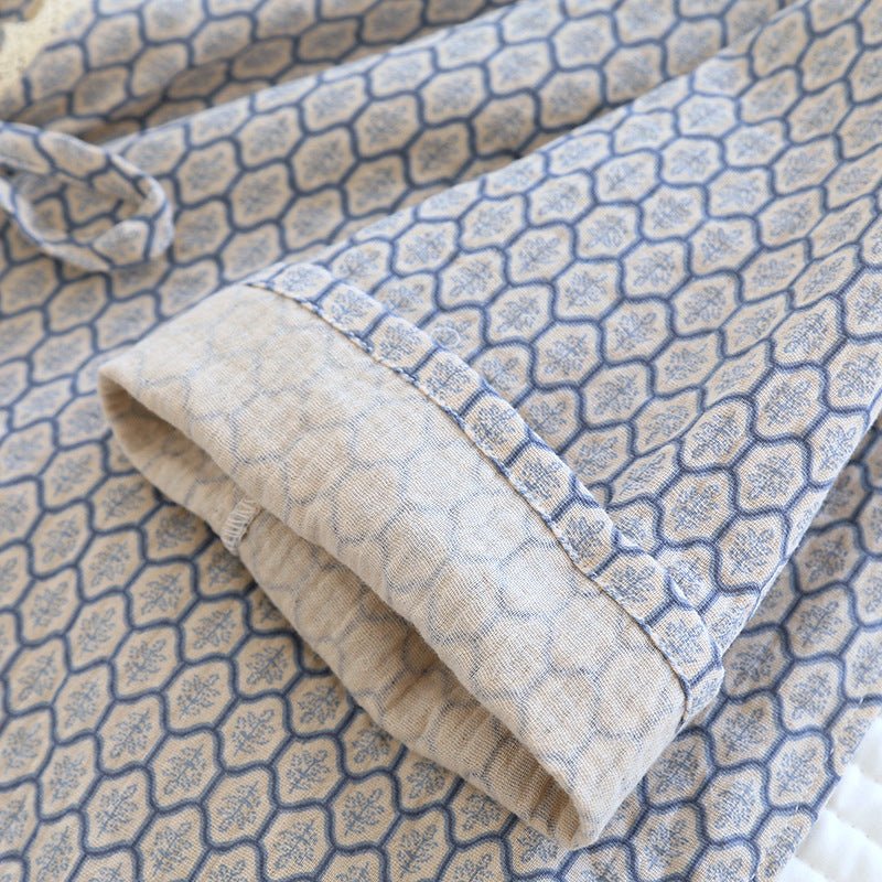  - Ever Lasting - Floral V Tank and Long Pants with Cardigan Cotton Pajama Set / White - Pajamas - Ever Lasting